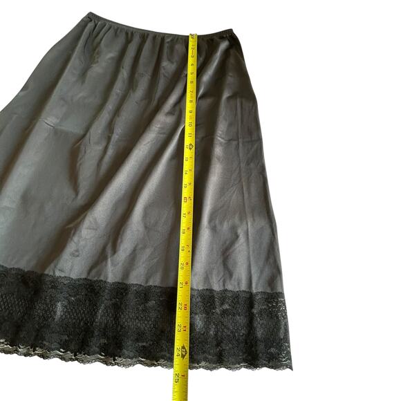 Gothic Lace Slip‎ Skirt Large Black Vintage Dark Feminine Romantic Layers Witchy - Picture 4 of 6